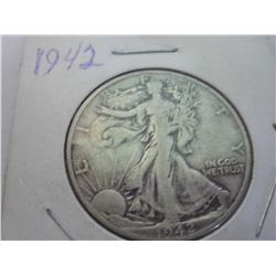 1942 WALKING LIBERTY HALF DOLLAR F-12