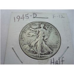 1945-D WALKING LIBERTY HALF DOLLAR F-12