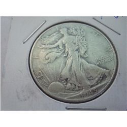 1945 WALKING LIBERTY HALF DOLLAR F-12