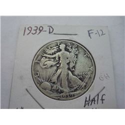 1939-D WALKING LIBERTY HALF DOLLAR F-12