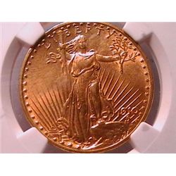 1910 $20 St. Gaudens Ch AU55 NGC