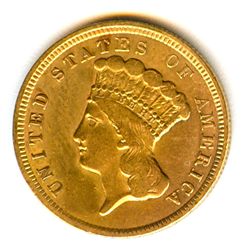 1854 $3 GOLD INDIAN PRINCESS RARE