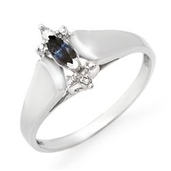Genuine 0.33 ctw Sapphire & Diamond Ring 10K White Gold