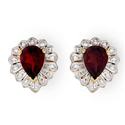 Genuine 2.20 ctw Garnet Stud Earrings 10K Yellow Gold