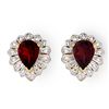 Image 1 : Genuine 2.20 ctw Garnet Stud Earrings 10K Yellow Gold