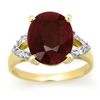 Image 1 : Genuine 6.50 ctw Ruby & Diamond Ring 10K Yellow Gold