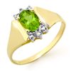 Image 1 : Genuine 1.28 ctw Peridot & Diamond Ring 10K Yellow Gold