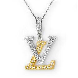 Natural 0.33 ctw Diamond Necklace 14K Multi tone Gold