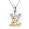 Image 1 : Natural 0.33 ctw Diamond Necklace 14K Multi tone Gold