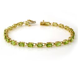 Genuine 6.0 ctw Peridot Bracelet 10K Yellow Gold