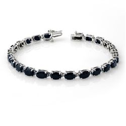 Genuine 17.8 ctw Sapphire Bracelet 10K White Gold