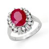 Image 1 : Genuine 3.33 ctw Ruby & Diamond Ring 10K White Gold