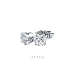 Natural 0.10 ctw Diamond Stud Earrings 14K White Gold