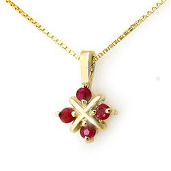 Genuine 0.45 ctw Ruby Pendant 10K Yellow Gold