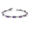 Image 1 : Genuine 6.11 ctw Tanzanite & Diamond Bracelet 14K Gold