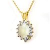 Image 1 : Genuine 1.0 ctw Opal & Diamond Pendant Yellow Gold