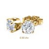Image 1 : Natural 0.90 ctw Diamond Stud Earrings 14K Yellow Gold