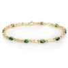 Image 1 : Genuine 2.80 ctw Emerald Bracelet 10K Yellow Gold