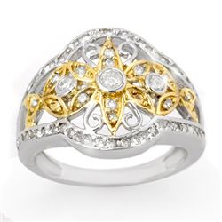 Natural 0.70 ctw Diamond Ring 10K Multi tone Gold