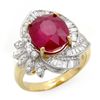 Image 1 : Genuine 5.2 ctw Ruby & Diamond Ring 14K Yellow Gold