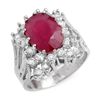 Image 1 : Genuine 4.62 ctw Ruby & Diamond Ring 14K White Gold