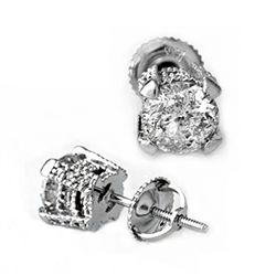 Natural 2.0 ctw Diamond Stud Earrings 14K White Gold
