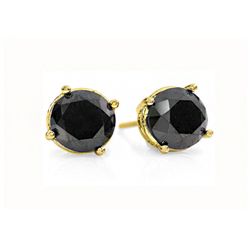 Natural 1.50 ctw Black Diamond Stud Earrings 14K Gold