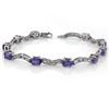 Image 1 : Genuine 4.25 ctw Tanzanite & Diamond Bracelet 10K Gold