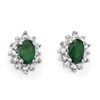 Image 1 : Genuine 0.61 ctw Emerald & Diamond Earrings Yellow Gold