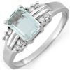 Image 1 : Genuine 1.41 ctw Aquamarine & Diamond Ring 10K Gold
