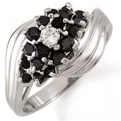Natural 0.65 ctw Black Diamond Bridal Ring 10k Gold