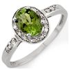 Image 1 : Genuine 1.10ctw Green Tourmaline & Diamond Ring Gold