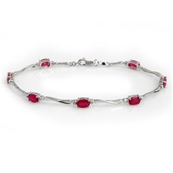 Genuine 5.02 ctw Ruby & Diamond Bracelet White Gold
