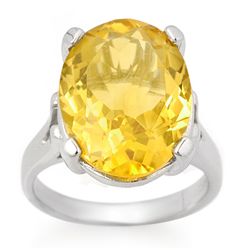 Genuine 10.0 ctw Citrine Ring 10K White Gold