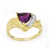 Image 1 : Genuine 1.02ctw Amethyst & Diamond Ring 10K Yellow Gold