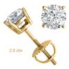 Image 1 : Natural 2.0 ctw Diamond Stud Earrings 14K Yellow Gold
