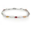 Image 1 : Genuine 3.02 ctw Multi-Sapphire & Diamond Bracelet Gold