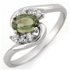Image 1 : Genuine 0.70 ctw Green Sapphire & Diamond Ring Gold
