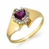 Image 1 : Genuine 0.40ctw Amethyst & Diamond Ring 10K Yellow Gold