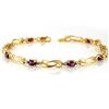 Image 1 : Genuine 2.02 ctw Amethyst & Diamond Bracelet 10K Gold