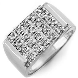 Natural 0.50 ctw Diamond Men's Ring 10K White Gold