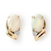 Image 1 : Genuine 1.03 ctw Opal & Diamond Earrings Yellow Gold