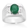 Image 1 : Genuine 2.06 ctw Emerald & Diamond Men's Ring 10K Gold