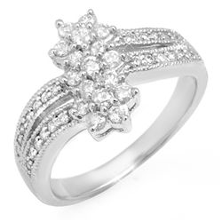 Natural 0.75 ctw Diamond Ring 10K White Gold