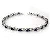 Image 1 : Genuine 6.10 ctw Sapphire & Diamond Bracelet 14K Gold