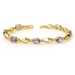 Genuine 6.0 ctw Tanzanite Bracelet 10K Yellow Gold