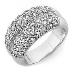 Natural 0.75 ctw Diamond Ring 10K White Gold
