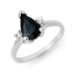 Genuine 1.75 ctw Sapphire & Diamond Ring 10K White Gold