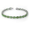 Image 1 : Genuine 10.5 ctw Emerald Bracelet 10K White Gold