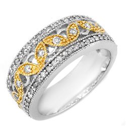 Natural 0.65 ctw Diamond Ring 10K Multi tone Gold